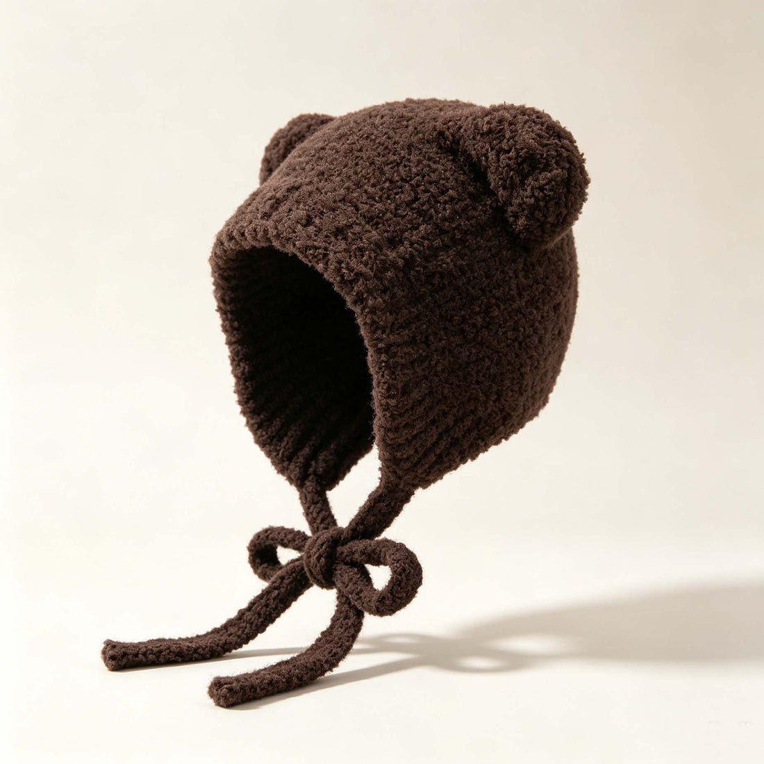 Bear Plush Knit Earflap Warm Hat