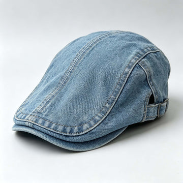 Washed Denim Retro Flat Cap